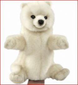 *** OURS BLANC MARIONNETTE 28CM